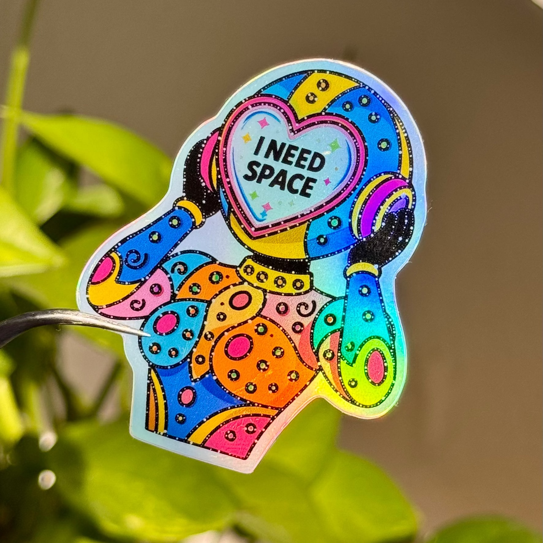 I Need Space Robot Sticker