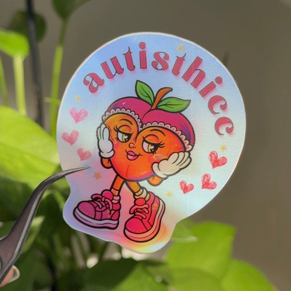 Autisthicc Peach Sticker