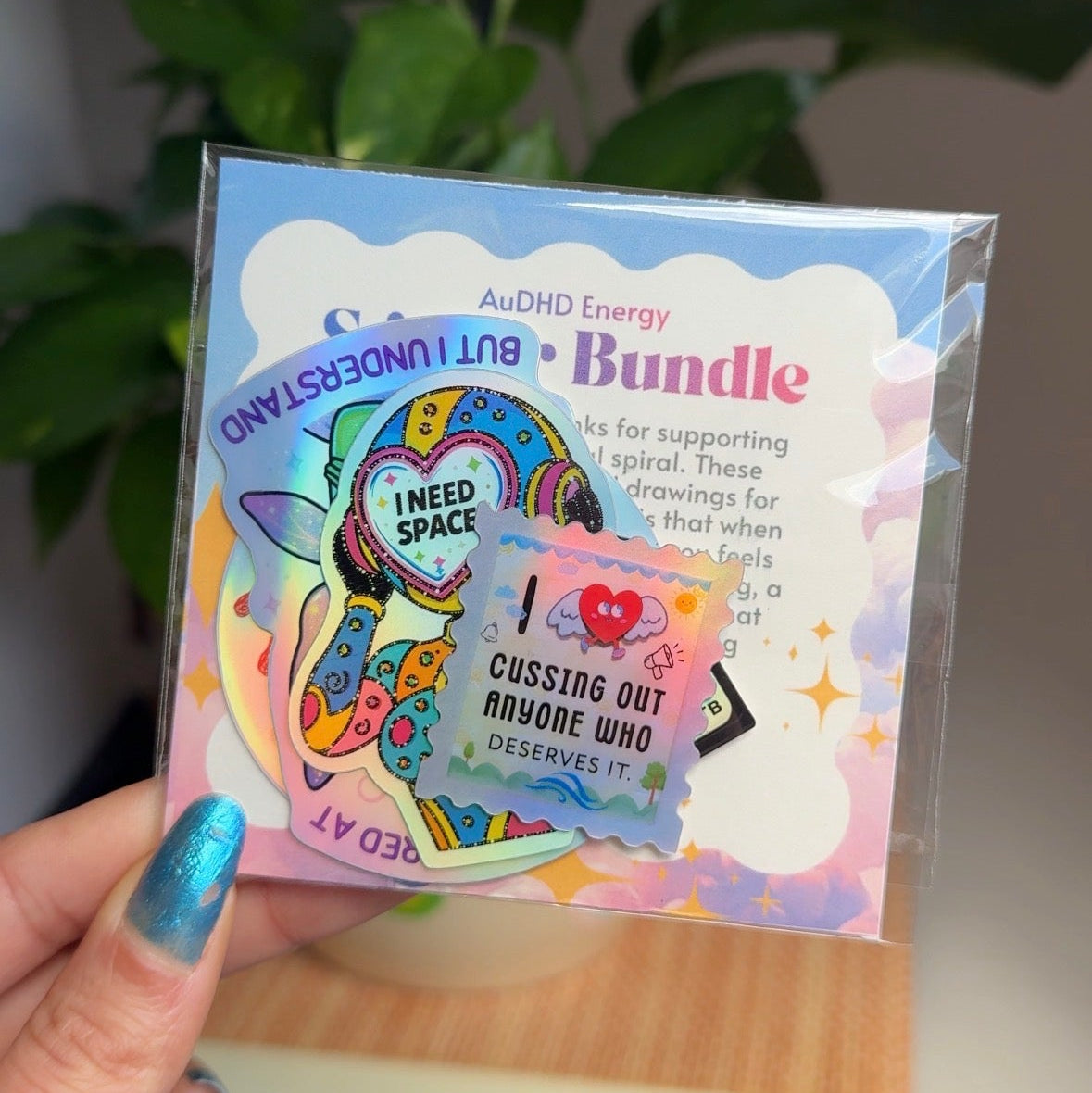 5-Pack Holographic Vinyl Sticker Bundle